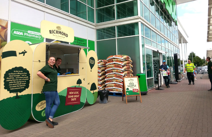 iMP provided product sampling pods and product sampling staff for Richmond Sausages Richmond Sausages - Product Sampling, Sampling Staff & Sampling Pod Hire