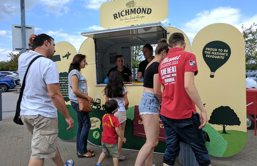 iMP provided product sampling pods and product sampling staff for Richmond Sausages Richmond Sausages - Product Sampling, Sampling Staff & Sampling Pod Hire