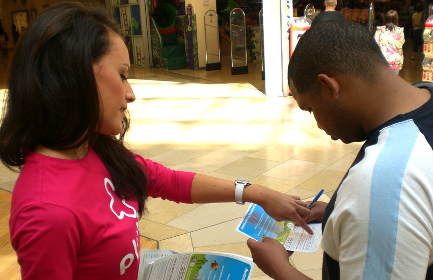 iMP provided staff to support a marketing campaign for Plusnet iMP staff collecting data for Plusnet in shopping centres.