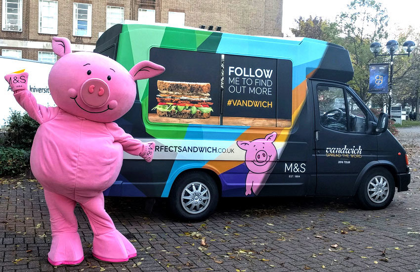 iMP provided a branded ice cream van to promote M&S graduate careers. Promotional ice cream van and promo vehicles Leeds