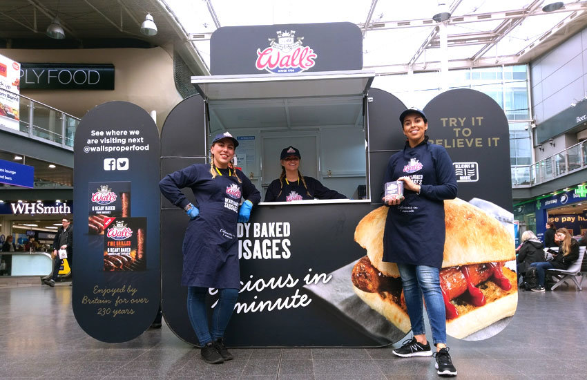 iMP provided a branded sampling pod & promo staff to promote Walls sausages Walls Promo Pod - Promo Vehicle, Experiential Marketing & Promo Staff