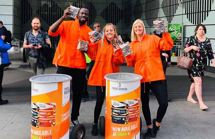 iMP supplied product sampling staff for the Fridge Raiders Combos campaign Some of our sampling staff in the city centre for Fridge Raiders Combos