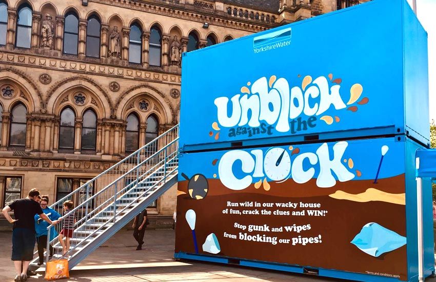 iMP created a double-decker shipping container experiential campaign for Yorkshire Water iMP Experiential & Product Sampling Agency