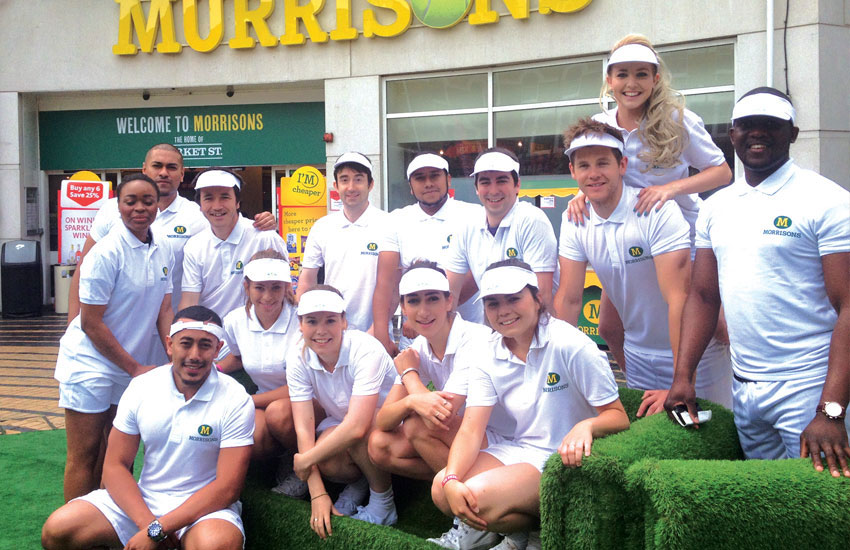 iMP organised a flash mob staff event for Morrisons during Wimbledon fortnight iMP flash mob staff for Morrisons