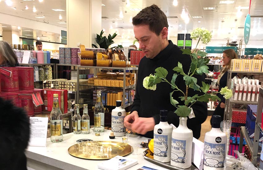 iMP supported Rock Rose Gin by providing sampling staff in John Lewis stores Supermarket & in-store experiential sampling for Rock Rose Gin