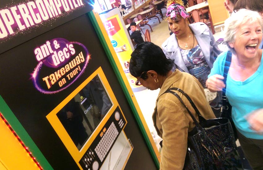 iMP built a supercomputer to elevate an experiential brand campaign for Ant & Dec's Saturday Night Takeaway Supermarket foyer sampling experiential activity