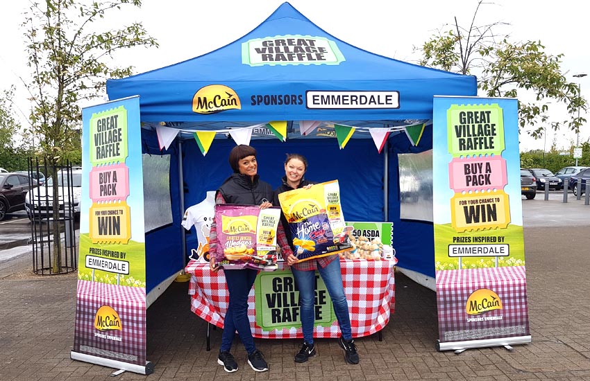 iMP managed a nationwide McCain pop-up gazebo tour visiting superstore car parks Great example of supermarket car park promotional activity