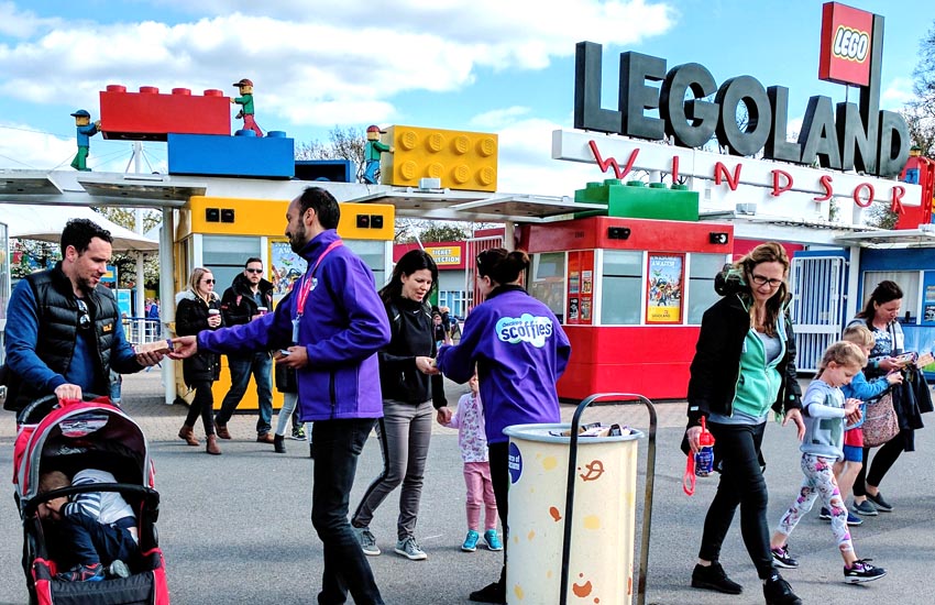 iMP delivered a sampling campaign for Scoffies at Legoland Theme park sampling team at Legoland Windsor