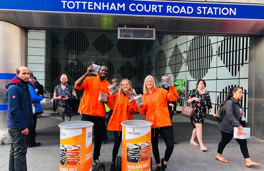 iMP created a nationwide product sampling campaign for Fridge Raiders High volume product sampling at key commuter locations