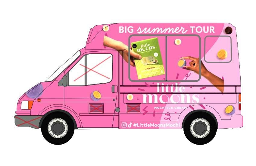 Little-Moons-Mochi-Ice-Cream-Van-Sampling-1 Ice cream van wrap for Little Moons mochi
