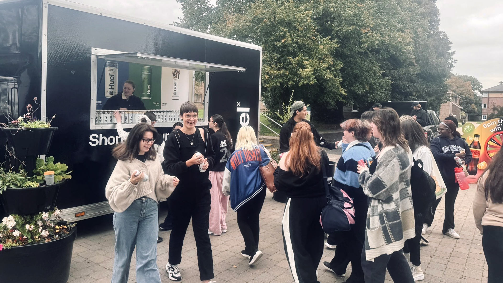 Sampling to students on the Huel nationwide tour