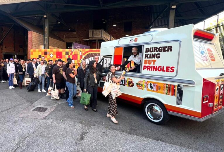 Retail and convenience store sampling for Burger King x Pringles collab