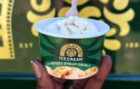 Sampling ice cream at Barcode Festival