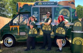 Custom vehicle wrap and branding details created specifically for Barcode Festival pop up