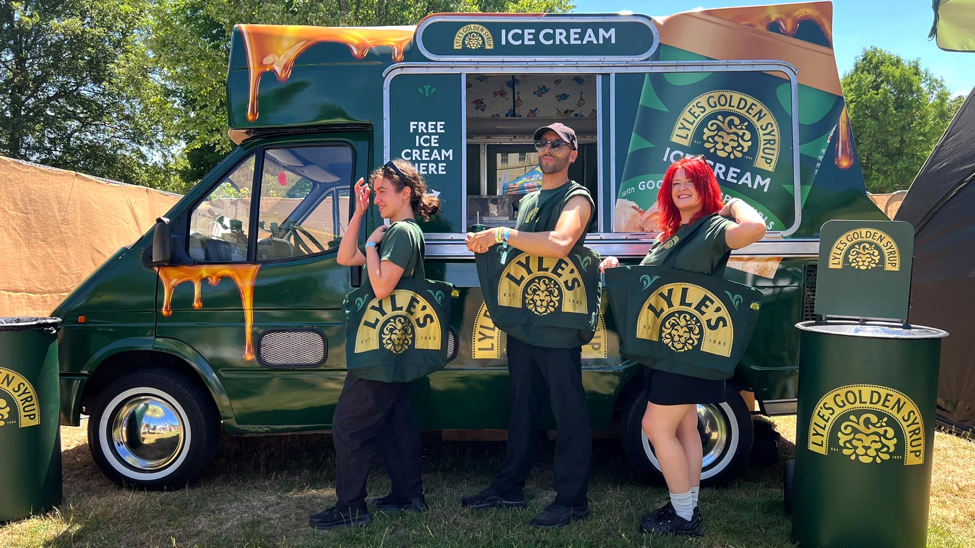Custom vehicle wrap and branding details created specifically for Barcode Festival pop up