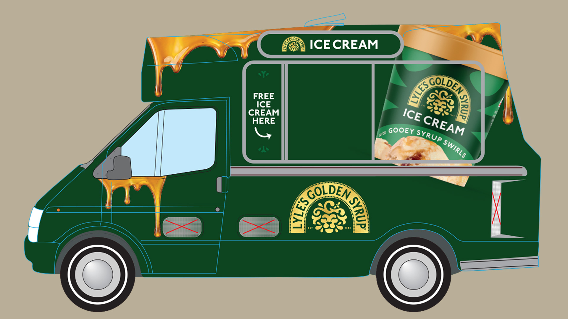 Lyle's ice cream van design for Barcode Festival