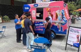 Tide branded ice cream van for Making Tax Digital tour
