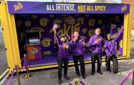Branded shipping container for Takis Student Freshers Tour