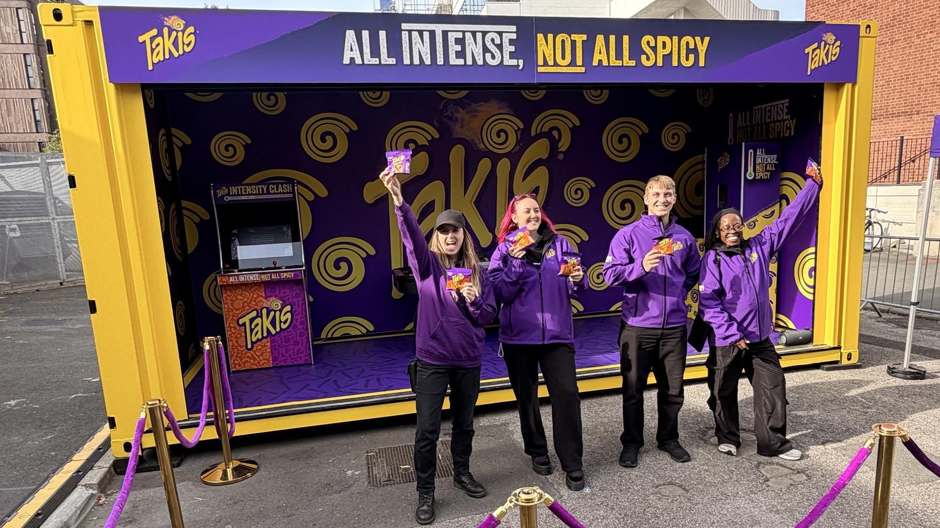 Branded shipping container for Takis Student Freshers Tour