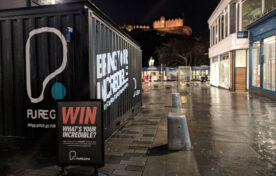 Closed pop-up shipping container for PureGym