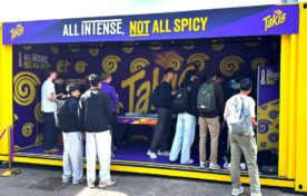 Custom-built immersive pop-up brand activation setup in a high-footfall UK city centre location
