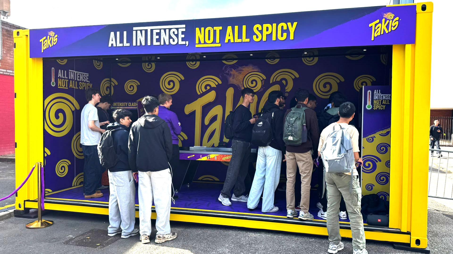 Custom-built immersive pop-up brand activation setup in a high-footfall UK city centre location