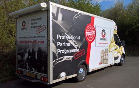 Comma Oil exhibition vehicle for trade shows and trade events