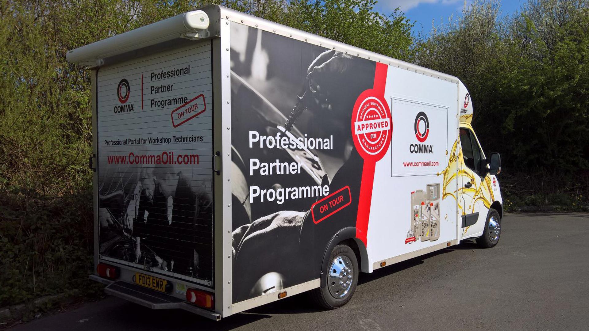 Comma Oil exhibition vehicle for trade shows and trade events