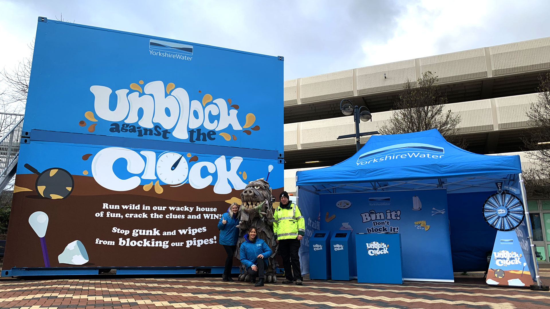 Interactive escape room shipping container for Yorkshire Water