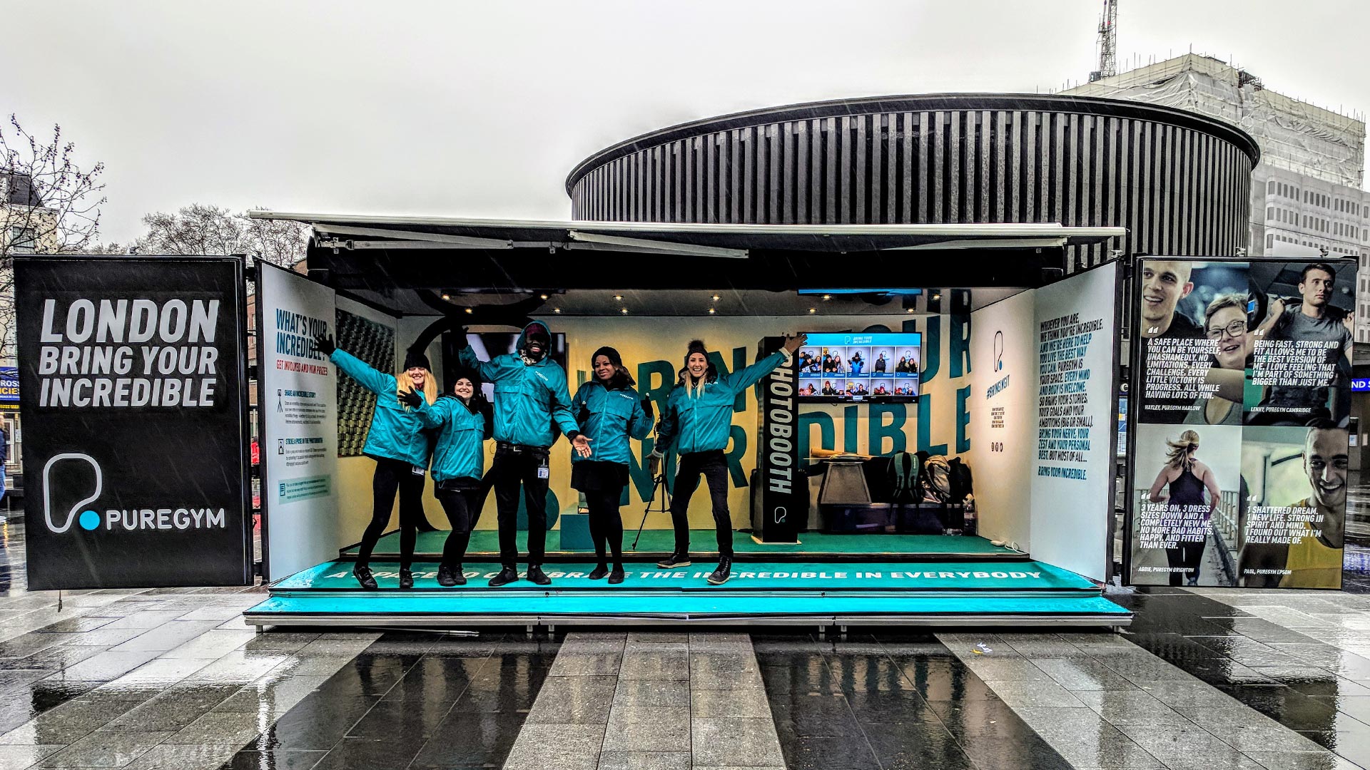 London shipping container brand activation for PureGym