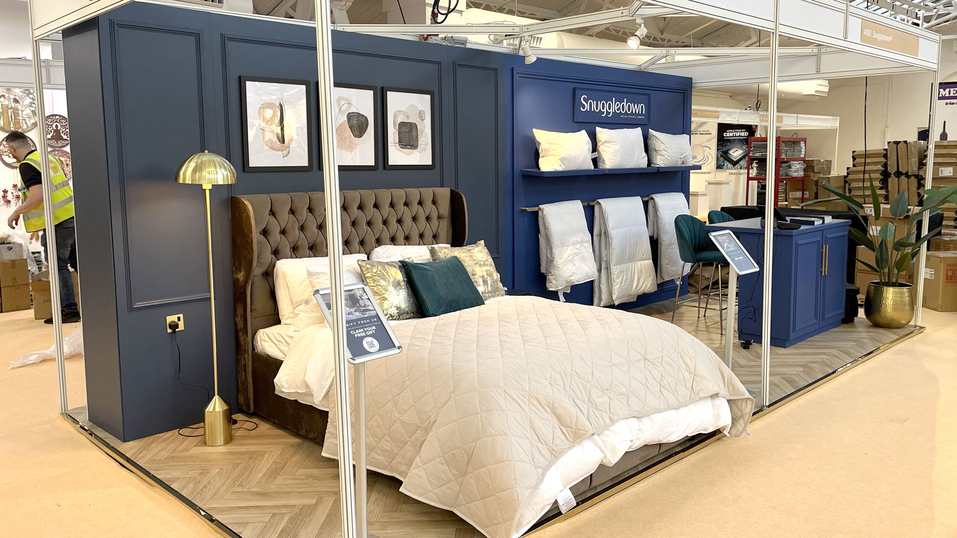 Real life pop up for Snuggledown at Olympia London