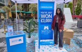Winner of the £3000 pop up for Skipton Building Society in Manchester