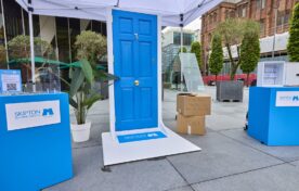Design and build image of the Spinningfields pop up by iMP Experiential