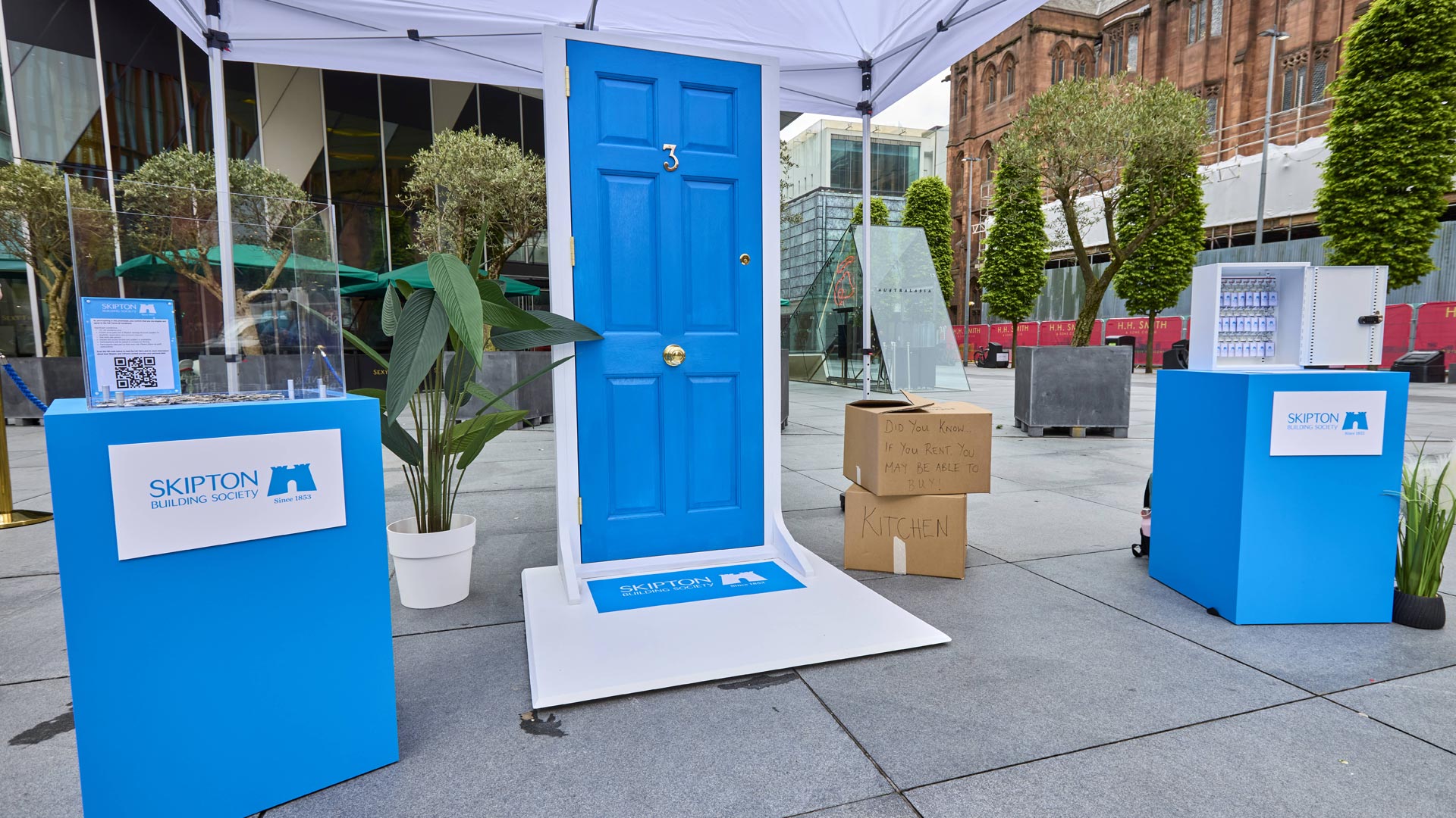 Design and build image of the Spinningfields pop up by iMP Experiential