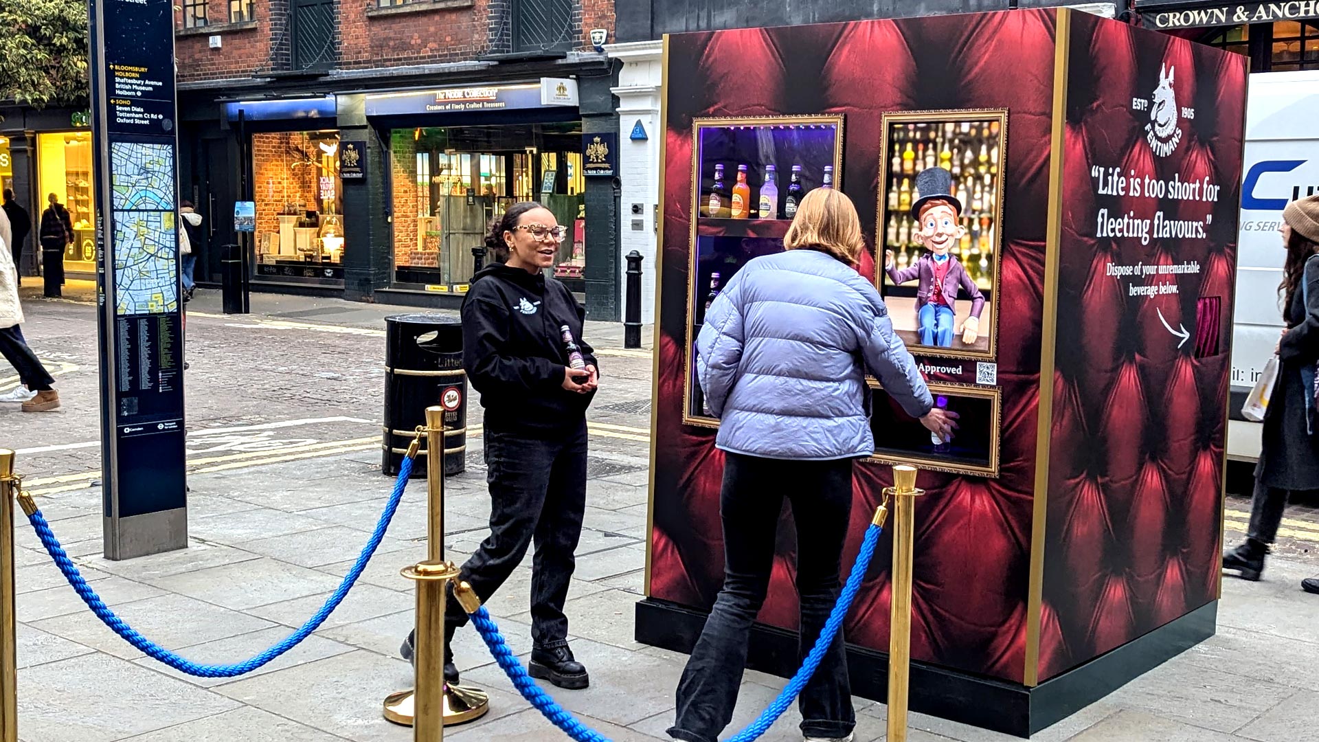 Vending machine brand activation for Fentimans soft drinks